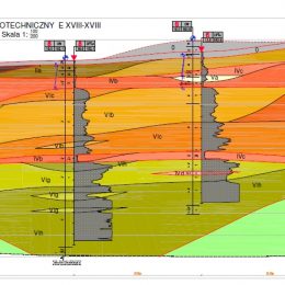 Przekrój geotechniczny na obszarze w pobliżu Nałęczowa